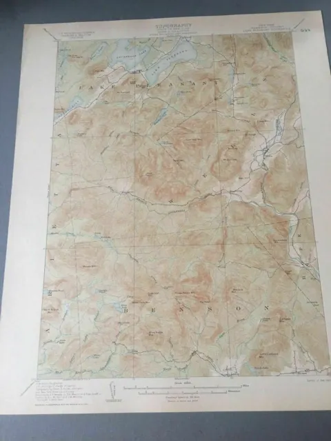 US Geological Survey Topography Map,1907 Quadrangle Lake Pleasant New York