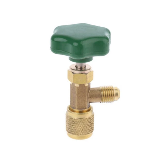 YINETTECH Ouvre-Bouteille Vanne Réfrigérant R600a Laiton - Adaptateur Filetage Femelle 7/16" Vers Mâle 1/4" SAE Auto-obturant