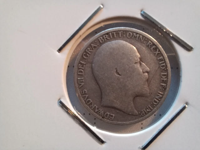 1907 King Edward VII .925 Silver Sixpence