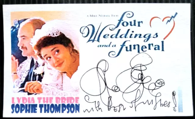 "Four Weddings And A Funeral" Sophie Thompson "Lydia" Autographed 3X5 Index Card