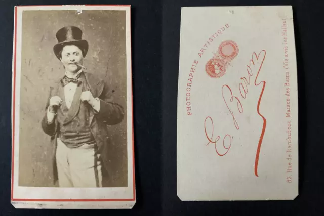 Baron, Paris, Un comédien à identifier Vintage cdv albumen print Tirage albu