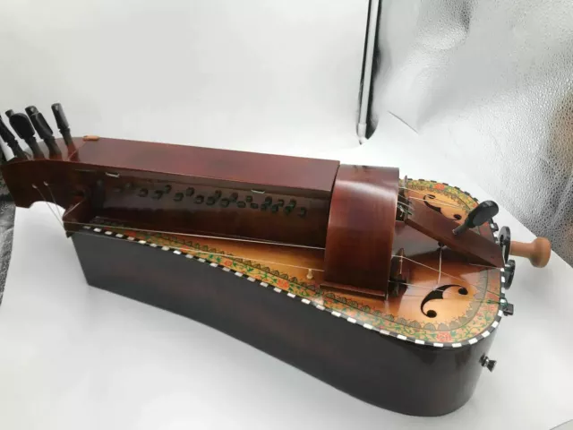 Ancien modèle Hurdy Gurdy, 6 cordes 24 clés, coque d'incrustation purfling bon son 2