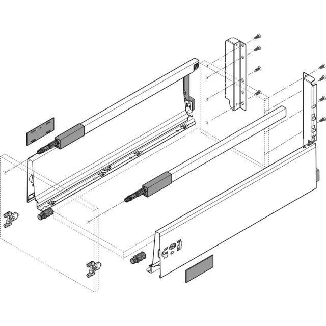 Blum Tandembox antaro D-Reling(K) | 1 Paar, 30kg 500mm | Vollauszug, grau