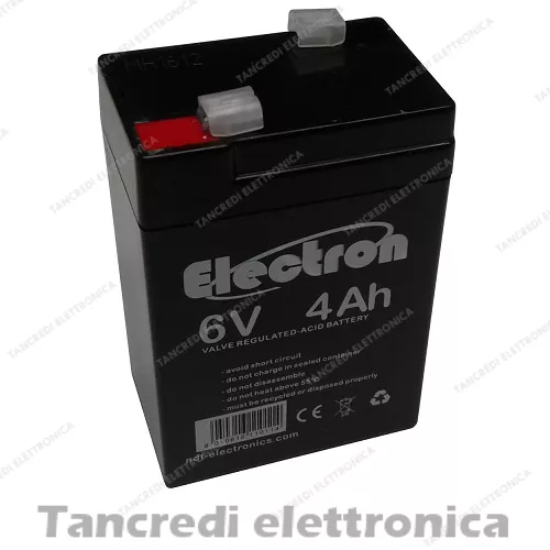 Batteria Ermetica Ricaricabile al Piombo BIGBAT 6V Volt 4,5Ah connettore Faston