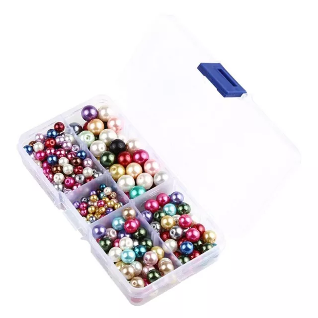 Perline di perle vetro superficie liscia 340 pz colore misto per fai da te per g 3