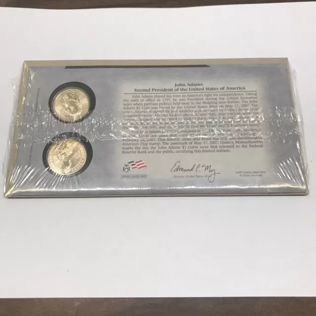 Sealed Presidential $1 P & D First Day Coin Cover Set, John Adams, P22  - J6