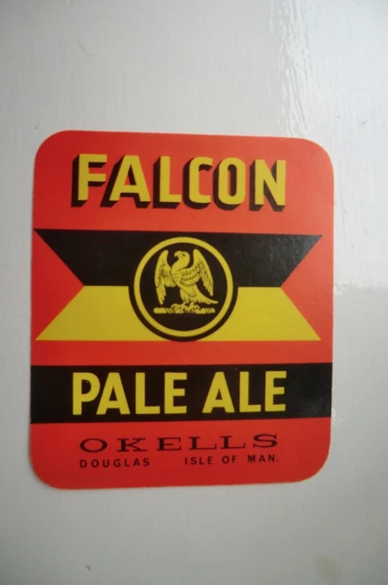 Okells Isle Of Man Falcon Pale Ale Brauerei Bierflasche Etikett