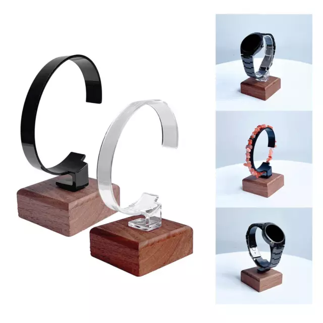 WATCH DISPLAY STAND Tool Organizer Stable Wooden Base Wrist Watch ...