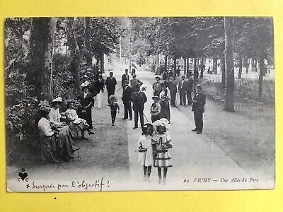 CPA written in 1916 vichy (Allier Auvergne) an alley park belle animations