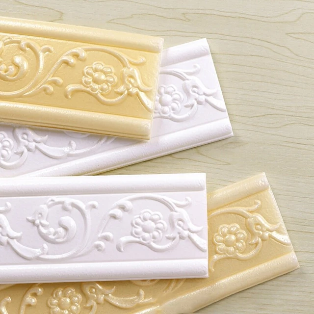 Self-adhesive Wall Borders Engraved Wall Sticker Waterproof Sticker Room Decor