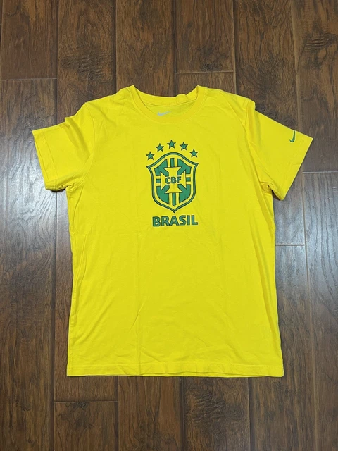 NIKE Brasil CBF National Team Brazil Soccer T-Shirt Men’s Size XL Yellow
