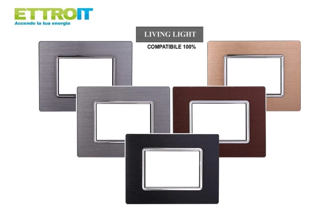 Placca Quadra 3M 4M 7M Compatibile Bticino Living Light