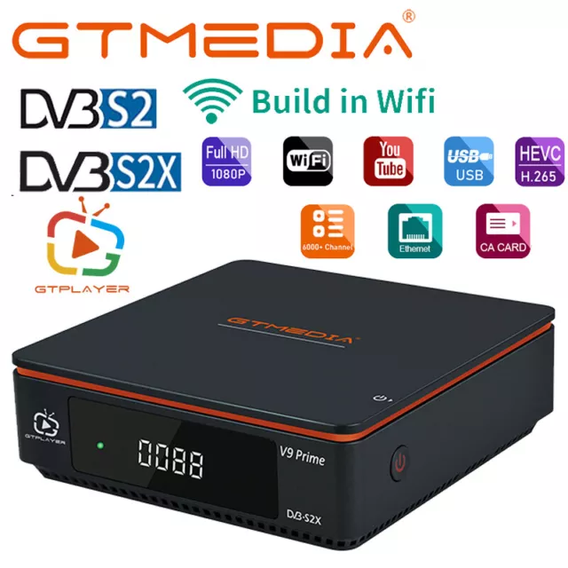 GTMEDIA V9 Prime Digital HD Sat Receiver DVB-S/S2/S2X Satellite TV Box USB PVR
