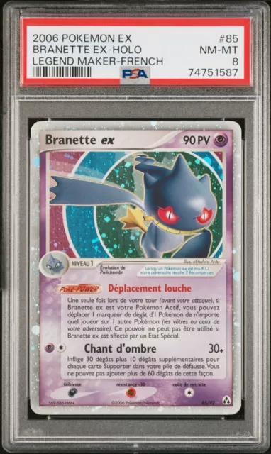 Carte Pokémon Branette EX 85/92 PSA 8 EX Créateurs de légendes - FR 🔥