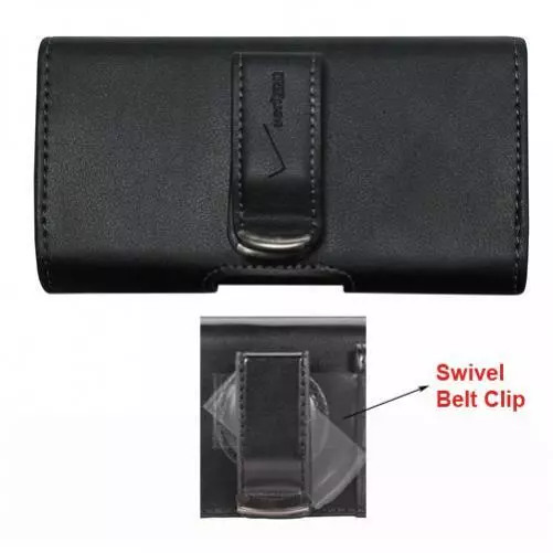 Verizon Oem Leather Pouch Side Cell Phone Case Cover Holster Swivel Belt Clip 3