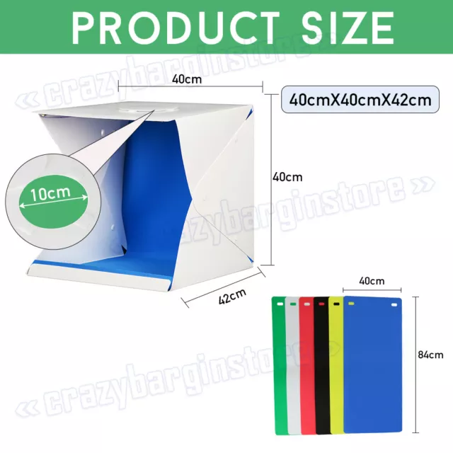 Photography Bi-color LED Light Tent USB Studio Video 6x EVA Backdrops Cube Box 2