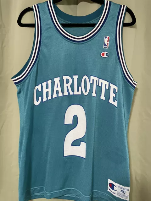Larry Johnson Charlotte Hornets champion jersey mens size 40 UNLV Grandmama