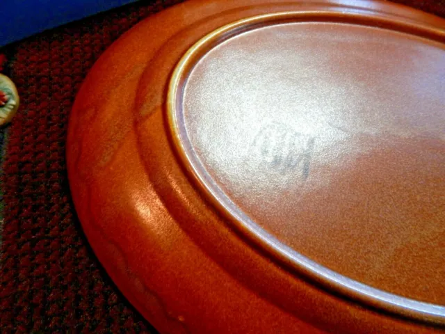 Wells Art Glaze Rust Mottled Homer Laughlin EXtra large Serving Platter 15.75" 4