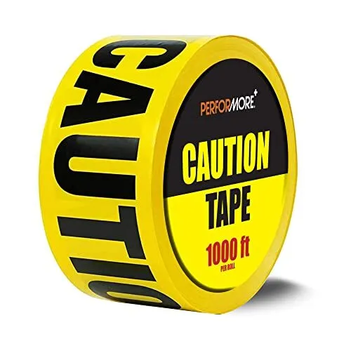 Performore Caution Tape 3" x1000 Ft Yellow Barricade Caution Tape Roll High V...