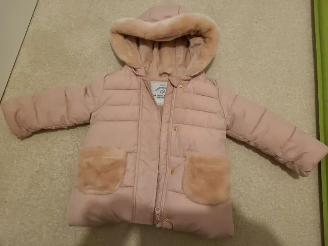 George Baby Girls Pink Coat 12-18 Months