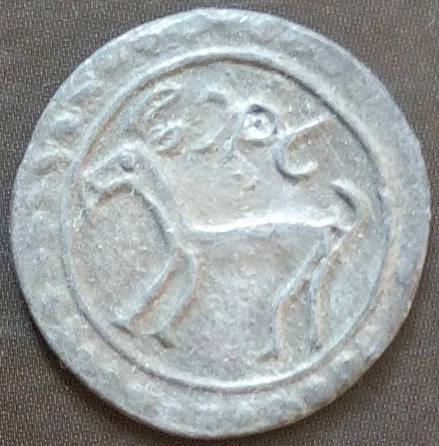 18th circa.--SOUTHEAST ASIA--ANCIENT COIN--GOAT WITH BEARD---dia. 25 mm. (2)