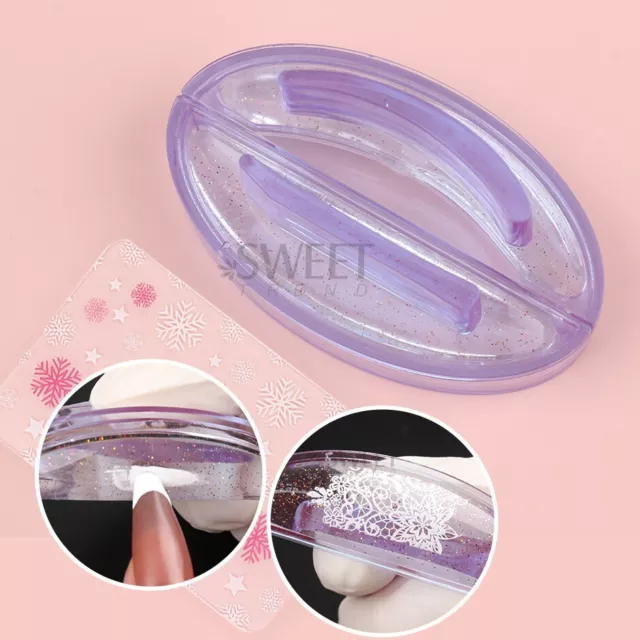 Clear Jelly Nail Glitter Double Sided Curved Design Transfer Print Silicone Tool