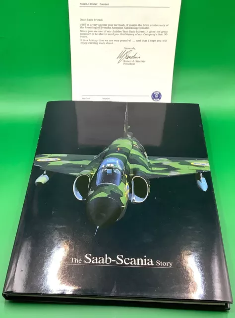 "THE SAAB-SCANIA STORY" Hardback Book with Dust Jacket with letter from Pres.