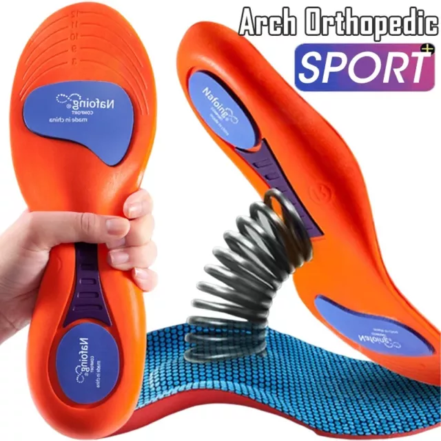 Shoe Insoles Arch Support Plantar Fasciitis Women Men Orthotic Flat Feet Gel UK