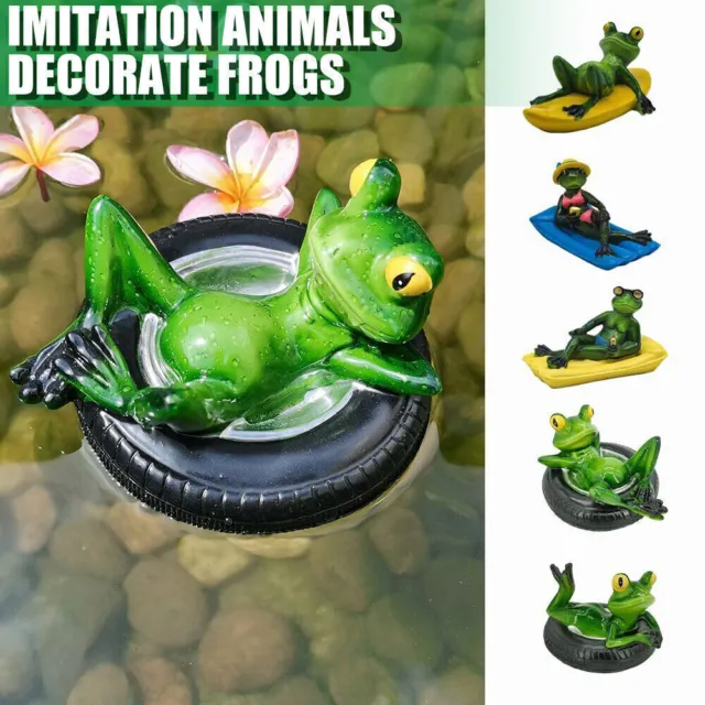 Floating Garden Pond Decorative Frog Sculpture Animal Statue Frog Ornaments UK