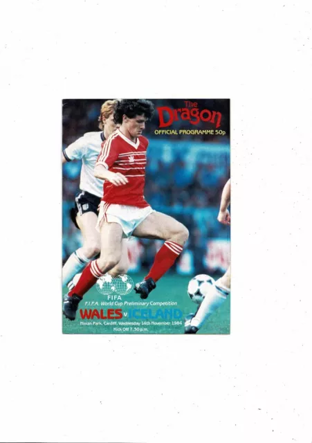 1984 Wales v Iceland World Cup Football Programme @ Cardiff City