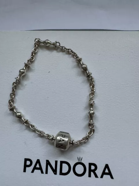 Genuine Pandora Sterling Silver 5 Clip Station Bracelet 591704 - 19 cm Retired