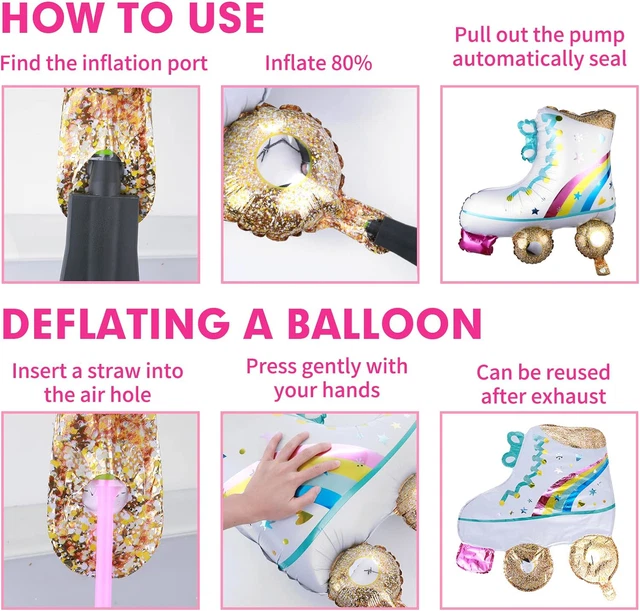 BIENE 6 STÜCK Regenbogen Roller Skate Disco Ball Ballons Ghettoblaster