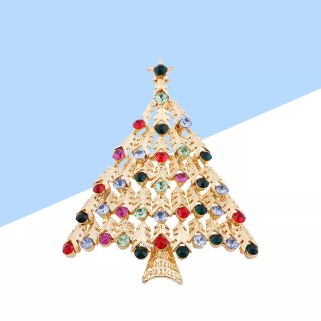 Brooch Pin Women Breastpin Christmas Tree Rhinestones Badge Miss Diamond