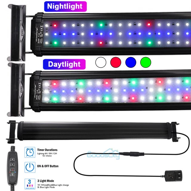 Aquarium LED Light with Timer Multi-Color Full Spectrum 20 21 37 43 Inch