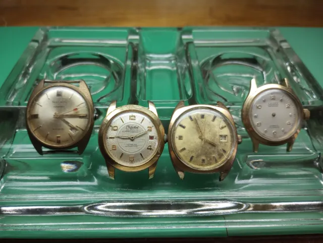 Vintage Mens Automatic Watch Lot As882 F692 Ep1700 Vintage Swiss Bumper P/R