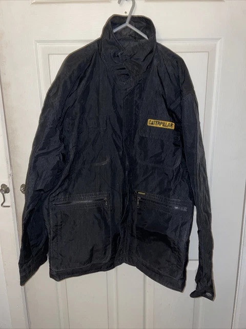 Mens Caterpillar  Zip-Up Work Casual Warm Soft shell Jacket Black Size Large