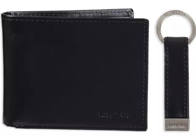 calvin klein mens leather wallet