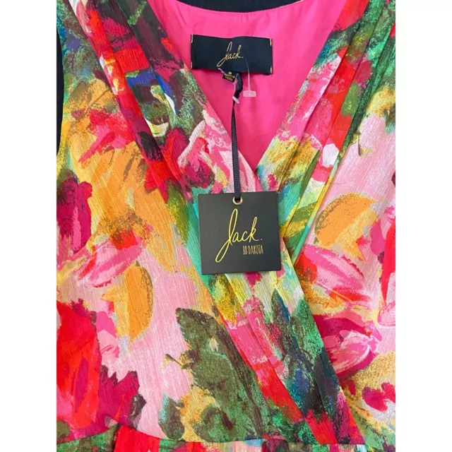 Awesome & Chic Jack BB Dakota Flowery Print Chiffon-Like Dress Size 8 3