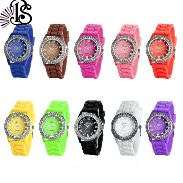 Women Teens Silicone Casual Watch Quartz Wristwatch Jelly Color Unisex Bracelet