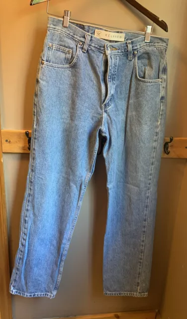 Arizona Jean Co Mens Relaxed Fit Straight Leg Denim Blue Jeans Size 34x32