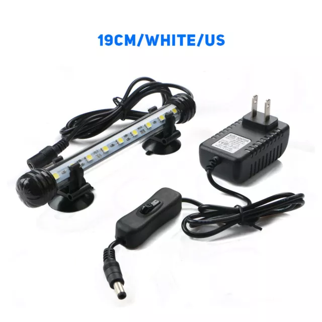 LED Aquarium Fish Tank Light Waterproof Submersible Crystal Glass Lamp