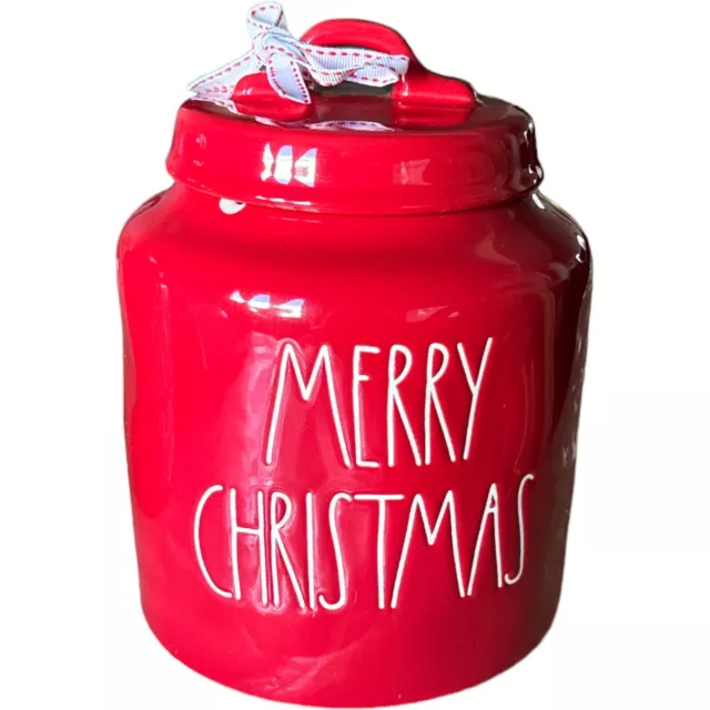 Rae Dunn Merry Christmas Red Christmas Canister Cookie Jar