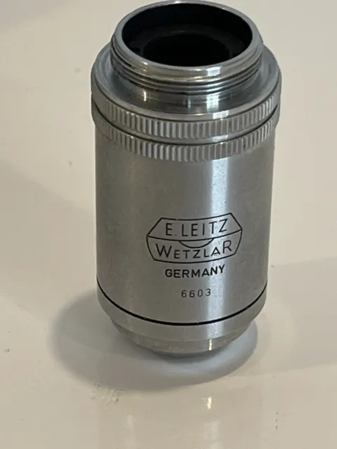 e. leitz wetzlar objective 170/0.17 c pl40:1 a 0.65 vintage microscope