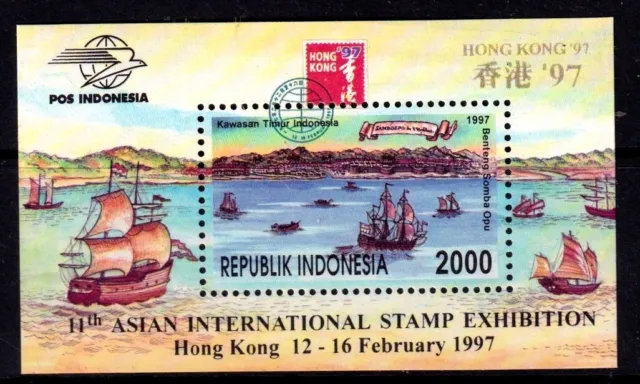 Indonesia 1997 Hong Kong Exhibition - Ships Mint MNH Miniature Sheet SC 1685a