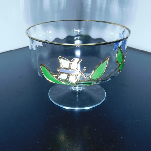 Tour De Cou Années 60 En Argent Et Verre Soufflé Bleu - Pendentif Pâte De Verre - Bijou Vintage