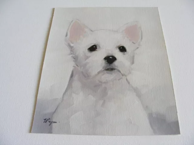 Originalkunst - Ölgemälde - West Highland White Terrier - Westie Hundeporträt 3