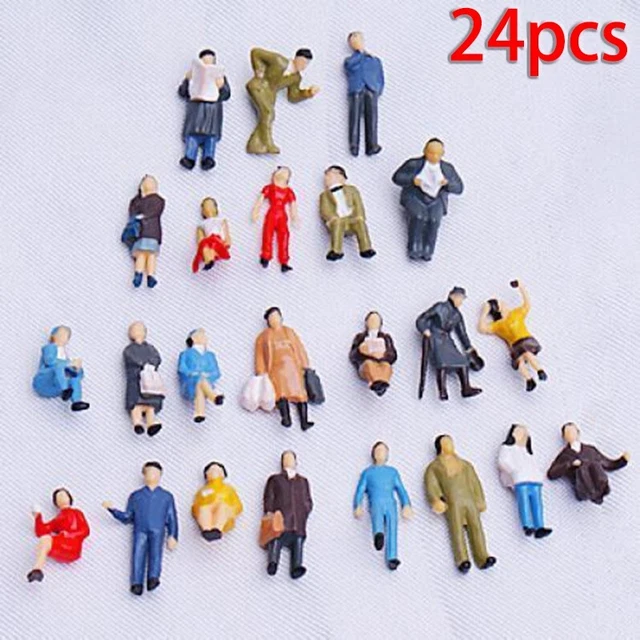 Lot De 130 Figurines Miniatures 1:48 – Passagers Peints à La Main – Poses Variées – Pour Dioramas Et Trains
