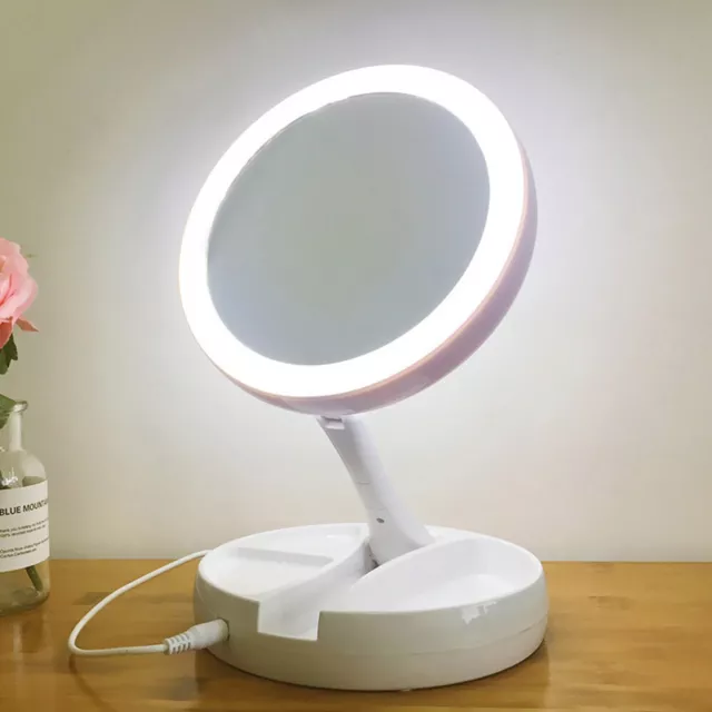 10X Magnifying Makeup Mirror With LED Light Cosmetic 360° Rotation Flexible AU