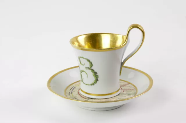 Tasse und Untertasse, gemarkt KPM Berlin, um 1815, zur Erinnerung an die Völkers 2