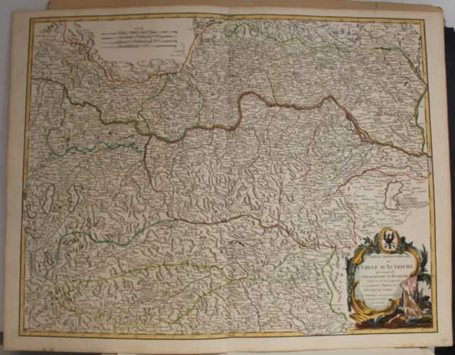 Northern Austria 1752 Robert De Vaugondy Antique Original Copper Engraved Map